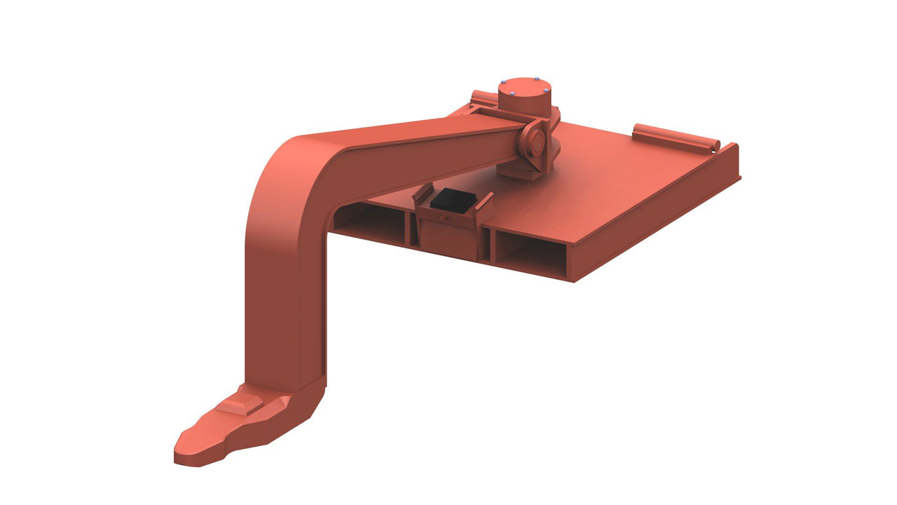 Schwanenhals verriegelbar über hydraulisch verstellbare Gabeln