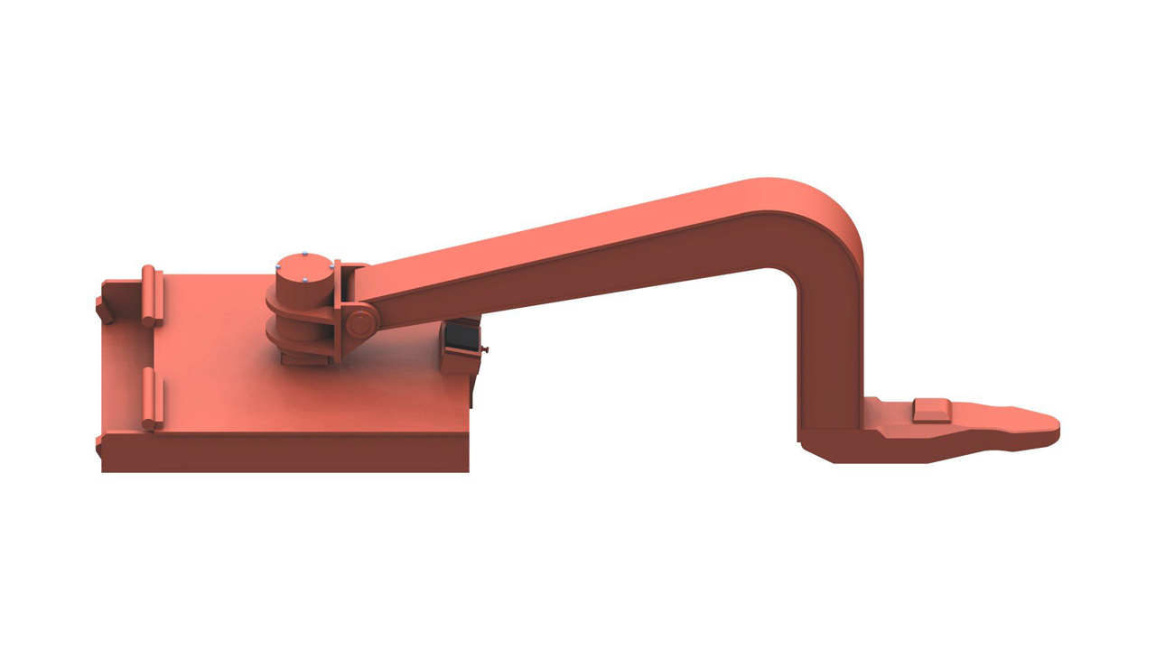 Schwanenhals verriegelbar über hydraulisch verstellbare Gabeln